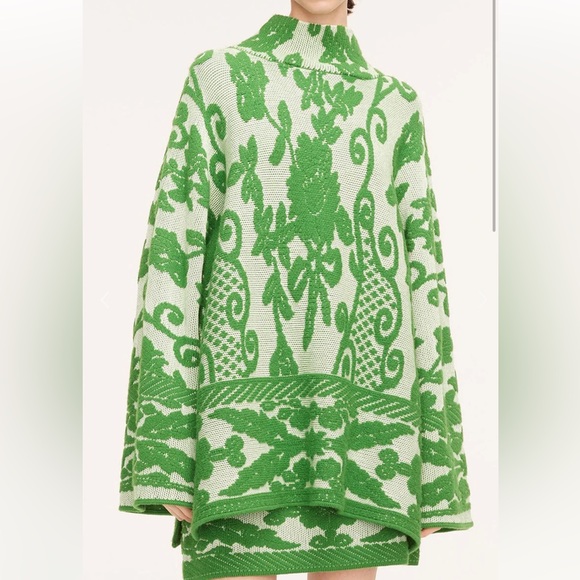 Rebecca Taylor Tapestry Jacquard Turtleneck Wool-Blend Sweater M NWT - Picture 4 of 4